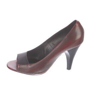 MARC JACOBS Red Burgundy Leather Open Toe Heel Size 9